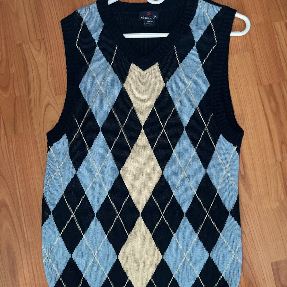 Blue and Yellow sweater vest size boys 18/20